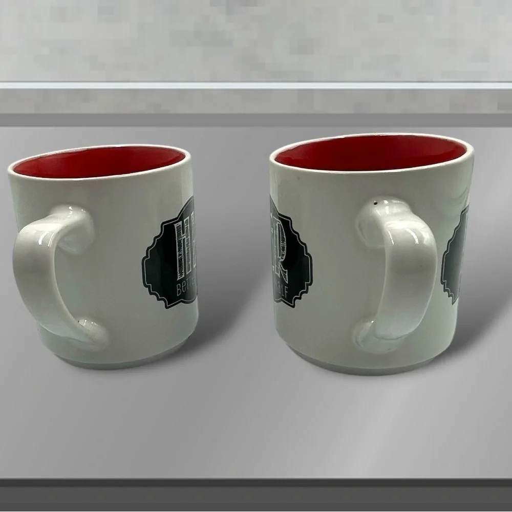 Pier 1 Imports His and Her Better Half 12 Oz Tea / Coffee Mug Set of 2
